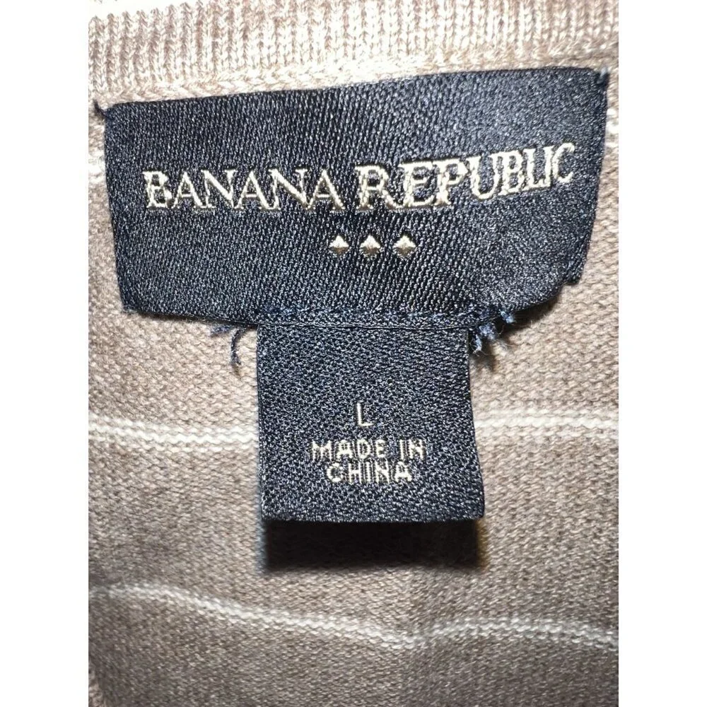 BANANA REPUBLIC MEN LONG SLEEVE SWEATER COTTON WORKATTIRE PREP LG